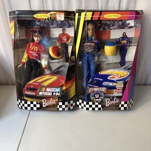 Vintage Lot of 2 Nascar Official #94 Bill Elliot #44 Kyle Petty Barbie Dolls